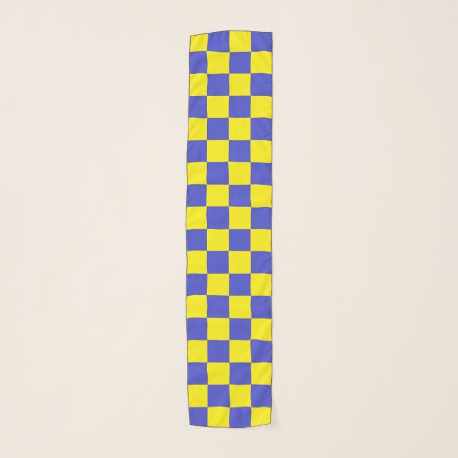 Checkered Blue and Yellow Scarf (Front)
