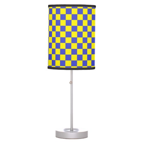Checkered Blue and Yellow Table Lamp