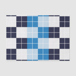 Checkered Blue Checkered Plaid Pattern Tissue Paper