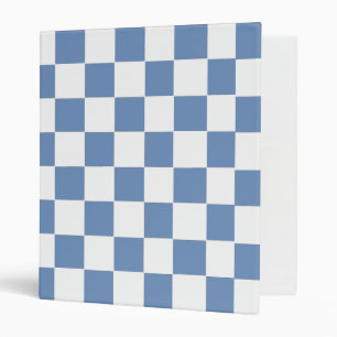 Checkered Blue/Gray and White 3 Ring Binder