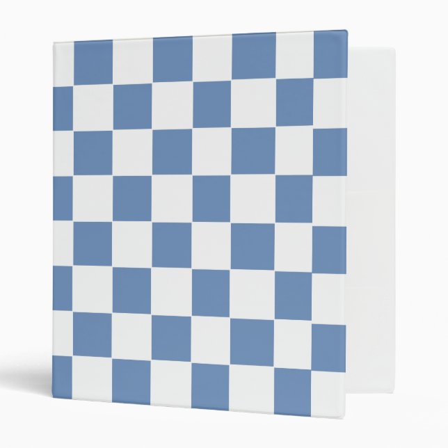 Checkered Blue/Gray and White 3 Ring Binder (Front/Inside)