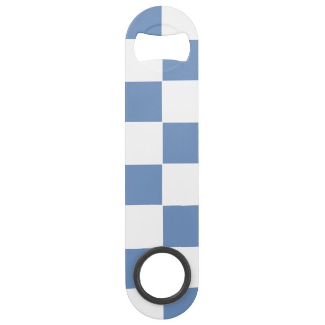 Checkered Blue/Gray and White Bar Key (Front)