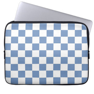 Checkered Blue/Gray and White Laptop Sleeve