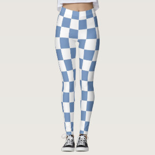 Checkered Blue/Gray and White Leggings