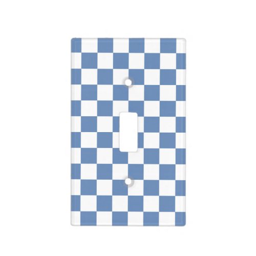 Checkered BlueGray and White Light Switch Cover