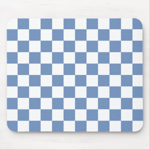 Checkered BlueGray and White Mouse Pad