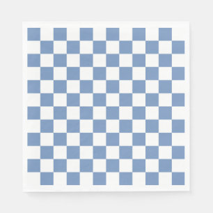 Checkered Blue/Gray and White Napkins