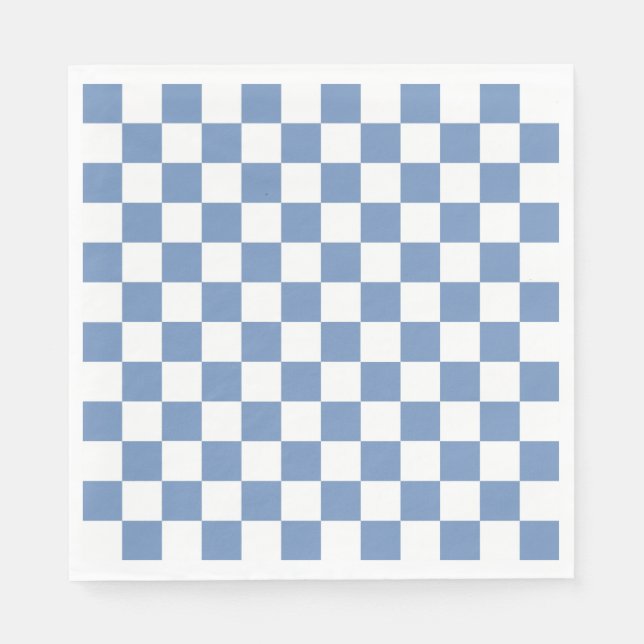 Checkered Blue/Gray and White Napkins (Front)