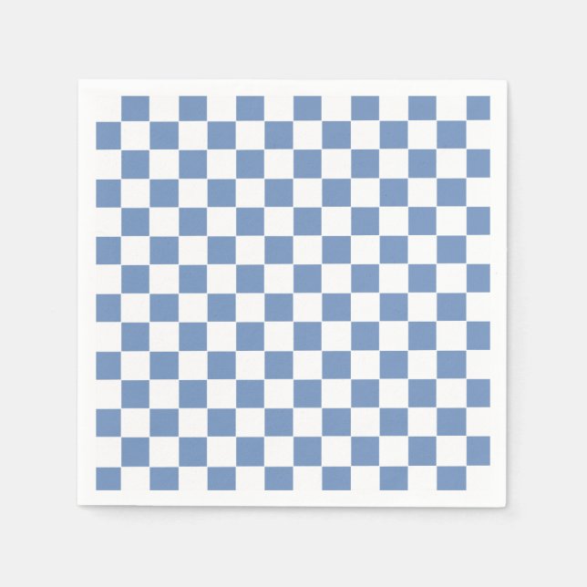 Checkered Blue/Gray and White Napkins (Front)
