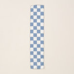 Checkered Blue/Gray and White Scarf<br><div class="desc">Abstract digital art of blue/gray and white squares in a checkered formation.</div>