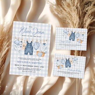 Checkered Blue Jean Baby Denim Books for Baby Enclosure Card