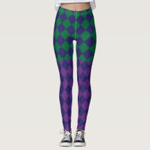 Checkered Blue, purple and Green Smaller Leggings.