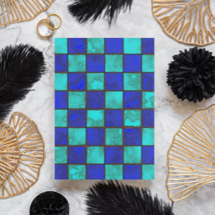 checkered Blue Teal Checkerboard Mailer 