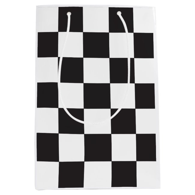 Checkered Board Pattern Black and White Abstract