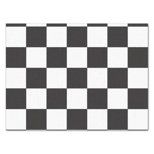 Checkered Board Pattern Black and White Classic Tissue Paper