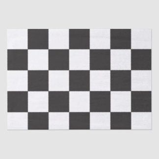 Checkered Board Pattern Black and White Classic Tissue Paper