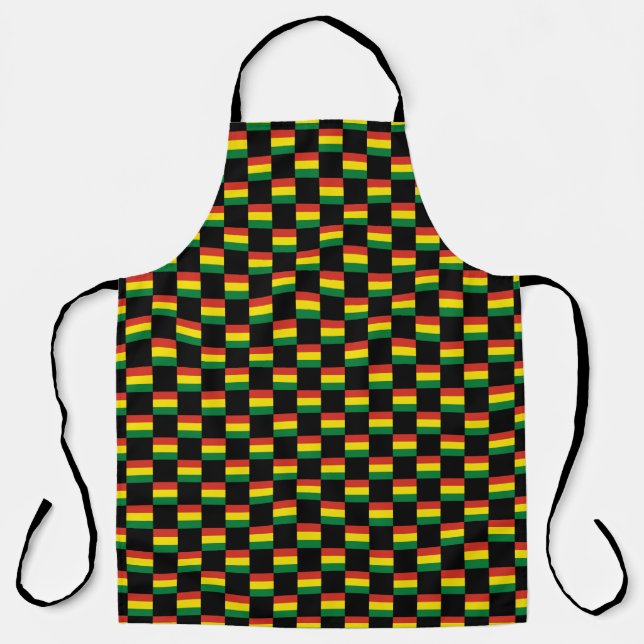 Checkered Bolivia Flag Pattern  Apron (Front)