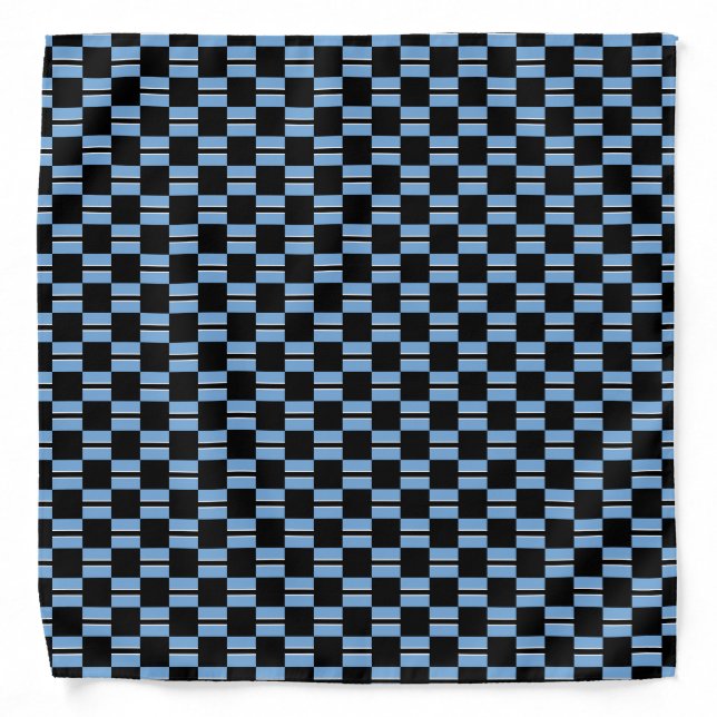 Checkered Botswana Flag Pattern  Bandana (Front)