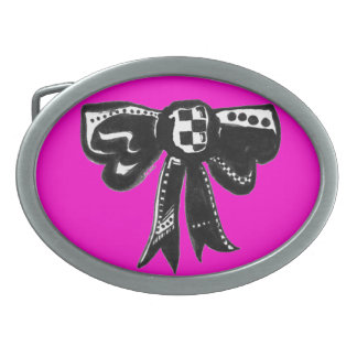 Checkered Bow Belt Buckle