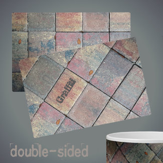 Checkered Brick Urban Customizable Pet Bowl Mat