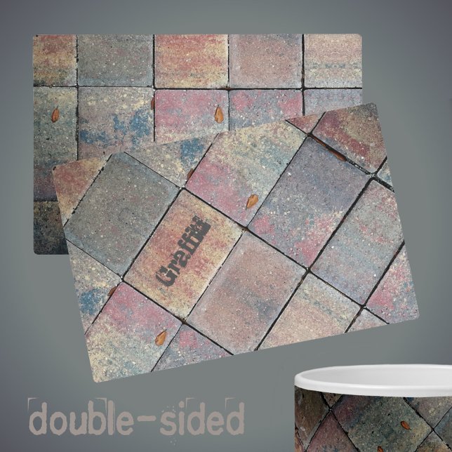 Checkered Brick Urban Customizable Pet Bowl Mat (Creator Uploaded)