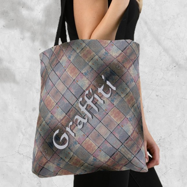 Checkered Brick Urban Grunge Personalized Tote Bag (Creator Uploaded)