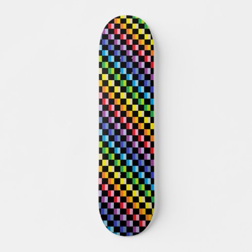 Checkered Broader Spectrum Rainbow Black Skateboard