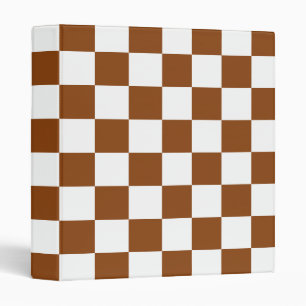 Checkered Brown and White 3 Ring Binder