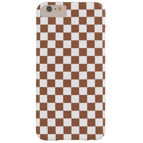 Checkered Brown and White Barely There iPhone 6 Plus Case