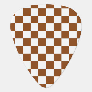 Checkered Brown and White  Guitar Pick