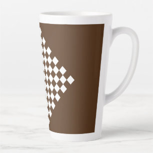Checkered Brown and White Retro Latte Mug