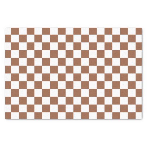 Checkered Brown and White Tissue Paper