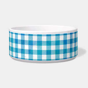 Checkered Buffalo Plaid Blue and White Bowl