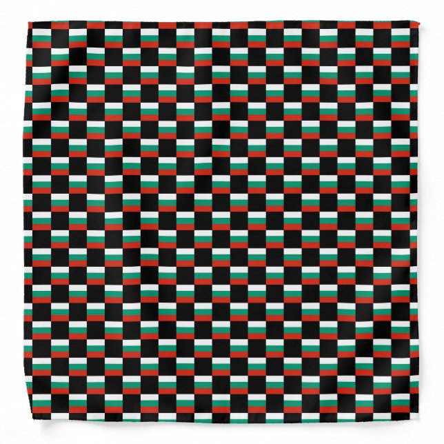 Checkered Bulgaria Flag Pattern  Bandana (Front)
