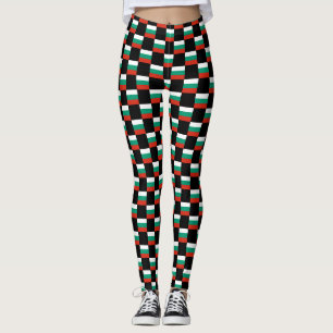 Checkered Bulgaria Flag Pattern Leggings