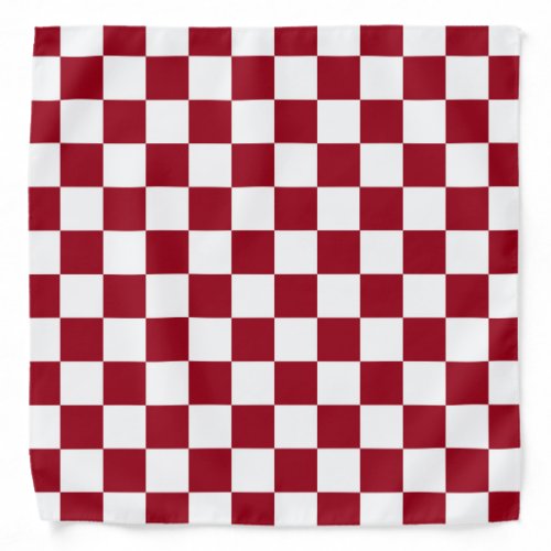 Checkered Burgundy and White Bandana