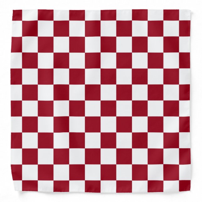 Checkered Burgundy and White Bandana (Front)