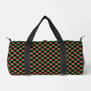 Checkered Burkina Faso Flag Pattern  Duffle Bag