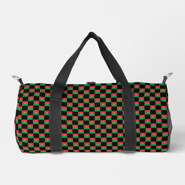 Checkered Burkina Faso Flag Pattern  Duffle Bag (Front)