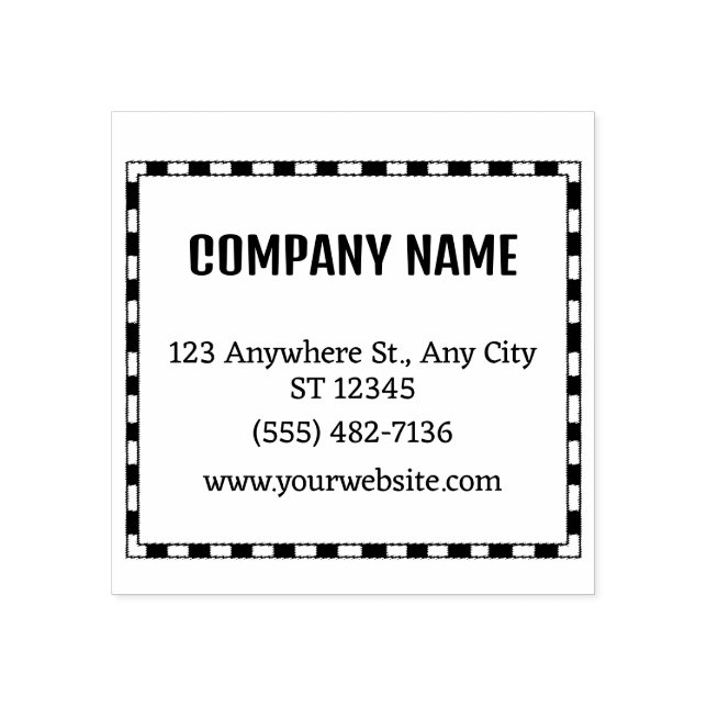 Checkered Business Address Stamp (Imprint)