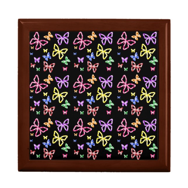 CHECKERED BUTTERFLIES KEEPSAKE BOX (Front)