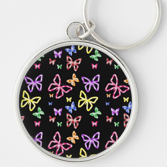 CHECKERED BUTTERFLIES KEYCHAIN (Front)