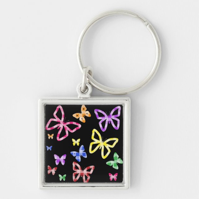 CHECKERED BUTTERFLIES KEYCHAIN (Front)