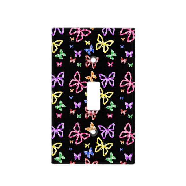 CHECKERED BUTTERFLIES LIGHT SWITCH COVER (Front)