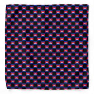 Checkered Cambodia Flag Pattern Bandana