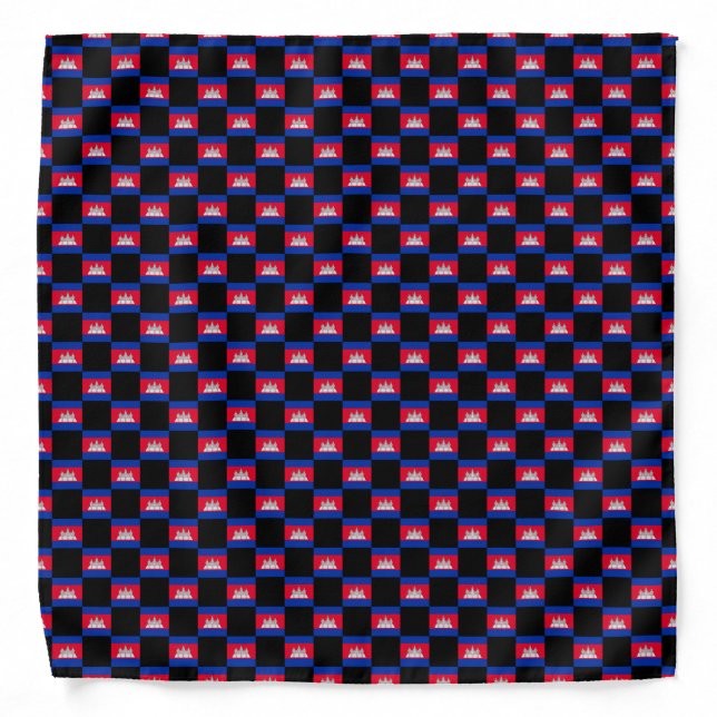 Checkered Cambodia Flag Pattern  Bandana (Front)