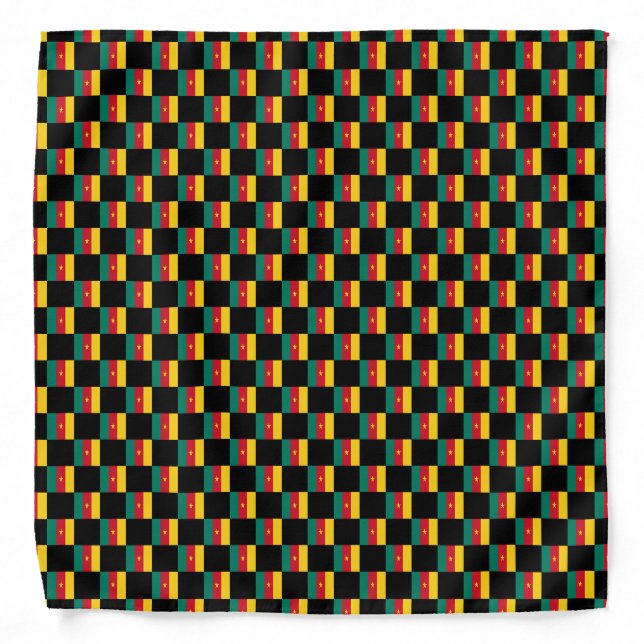 Checkered Cameroon Flag Pattern  Bandana (Front)