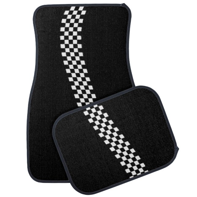Checkered Car Floor Mat (Set)