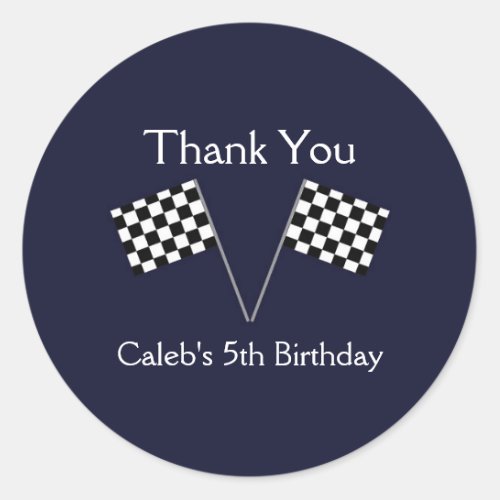 Checkered Car Racing Flags Birthday Party Stickers