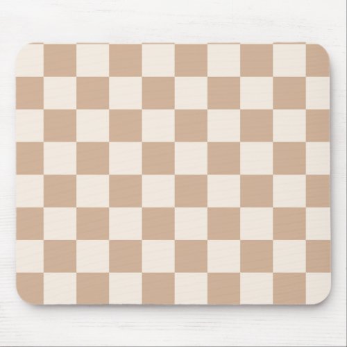 Checkered Caramel Brown Mouse Pad